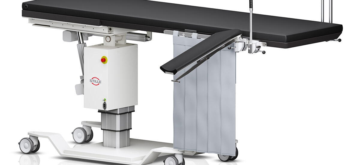 Medstone3 PM Rectangular, X-ray shield loop, adjustable armboard, IV pole, anaesthesia frame, detachable side rail